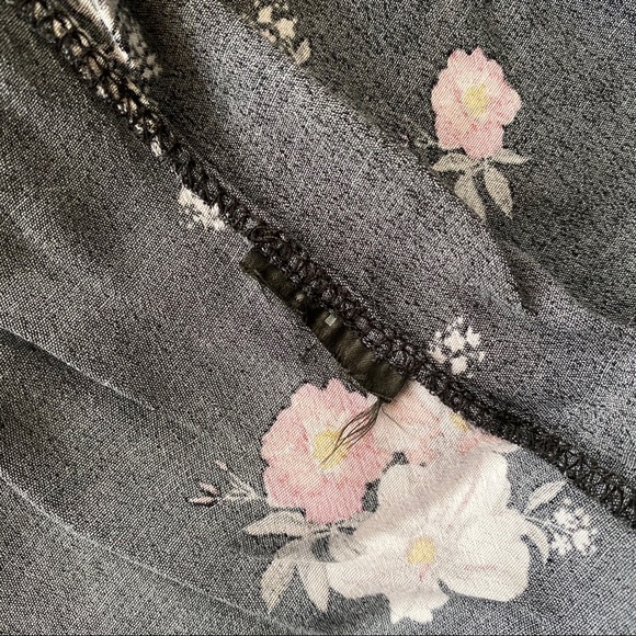 π€ H&M DIVIDED BOHO BLACK FLORAL MULTI LOOSE FIT JACKET - Picture 8 of 8